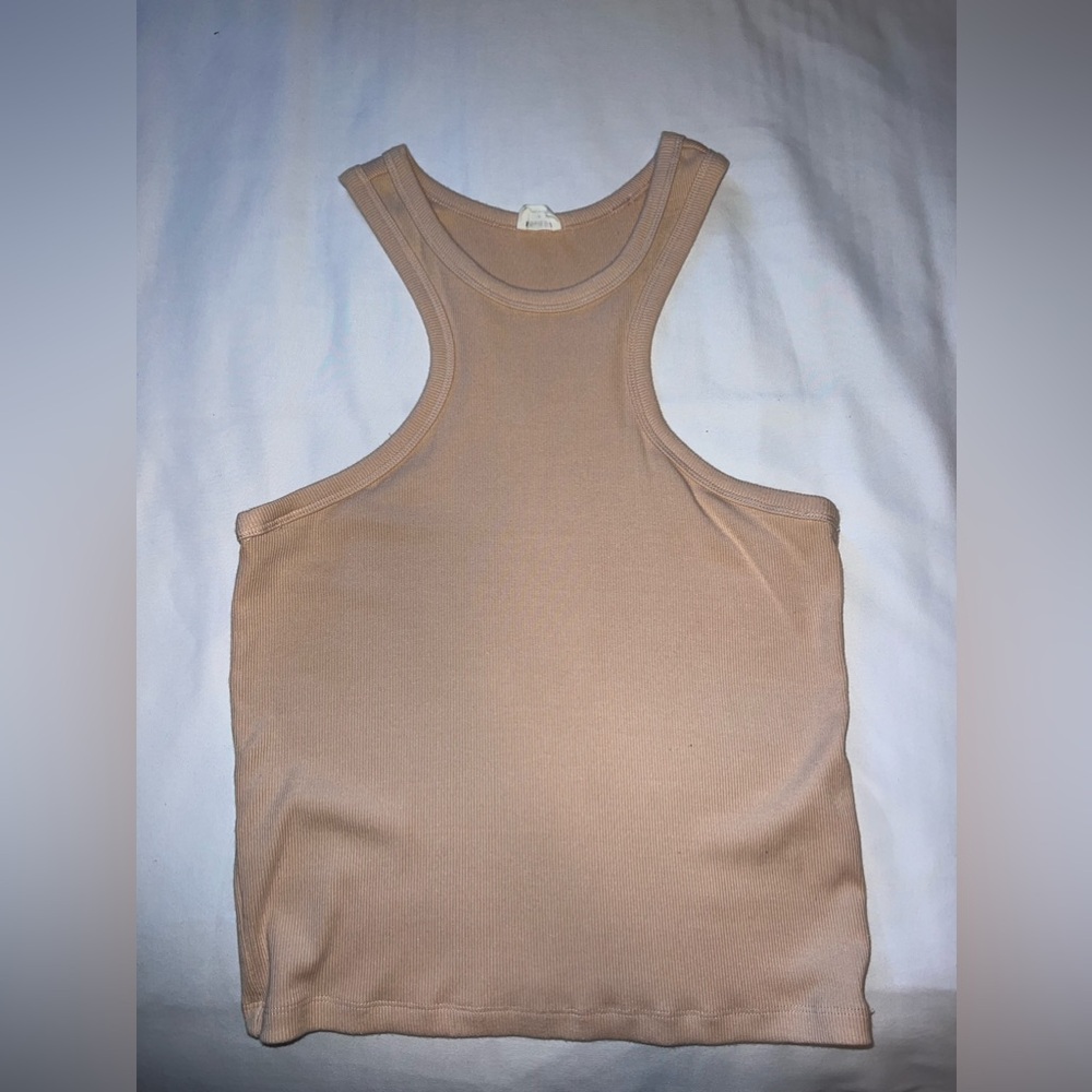 Aritzia Wilfred cream/peach ribbed tank top size M - worn once